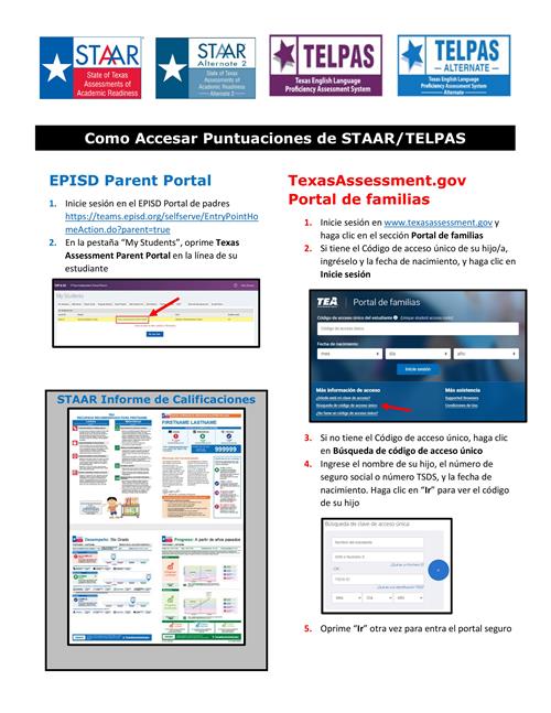 Como Accesar Resultados de STAAR/TELPAS